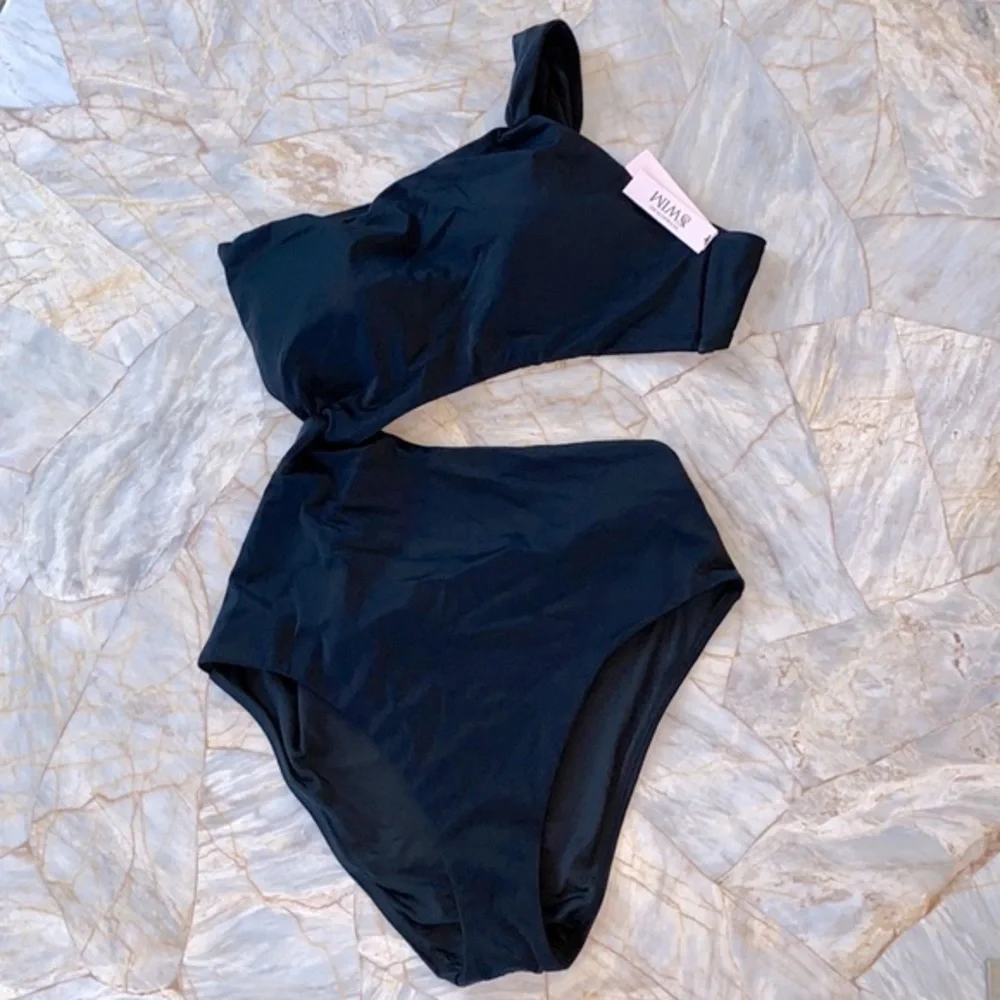 VICTORIA'S SECRET SWIM Twist Monokini One-Piece Swimsuit One‎ Shoulder Black L